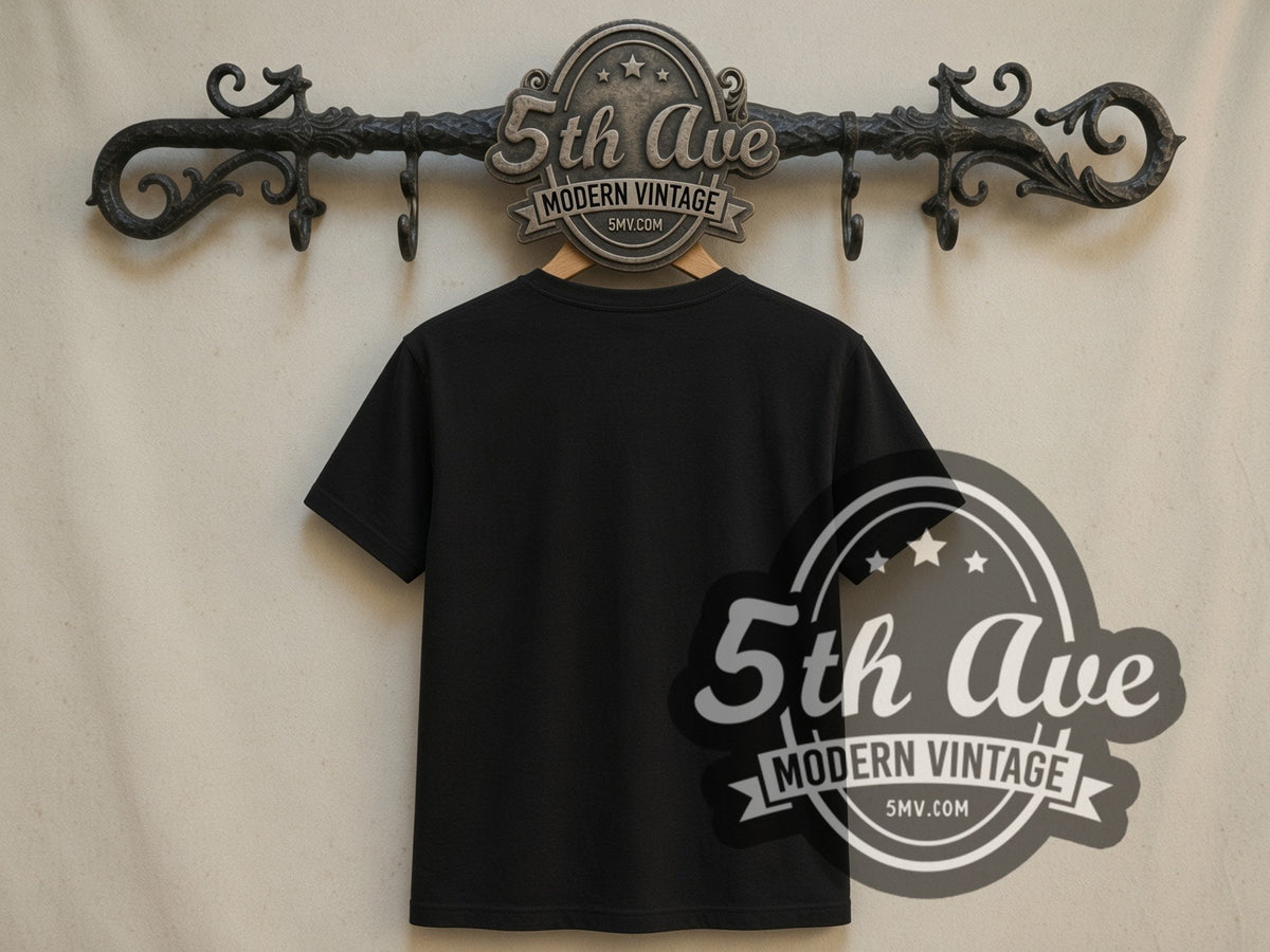 Plain black back of System of a Down Toxicity Mechanic with Car Battery double stitched tee on rack