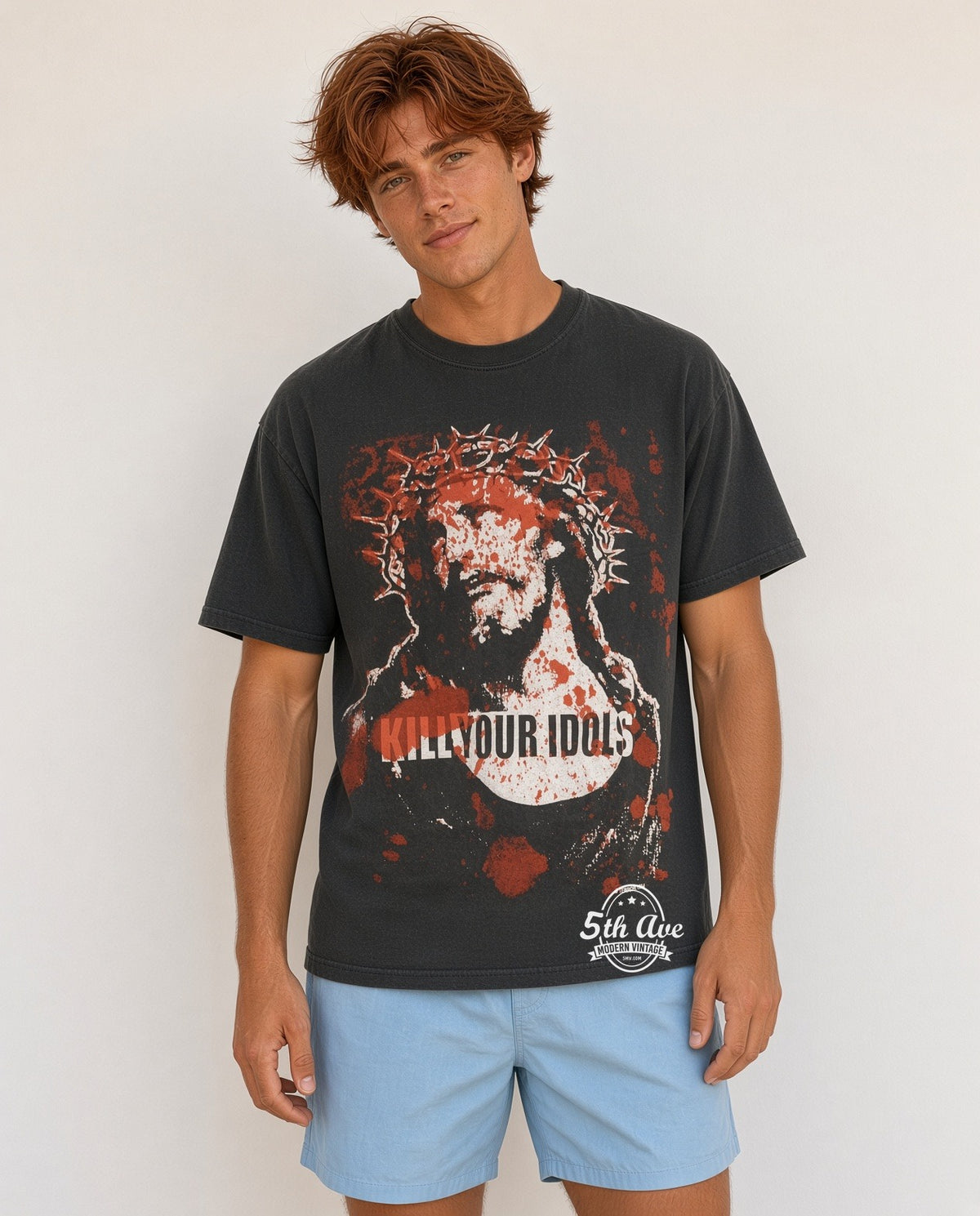 Model wearing Terror Kill Your Idols vintage t-shirt
