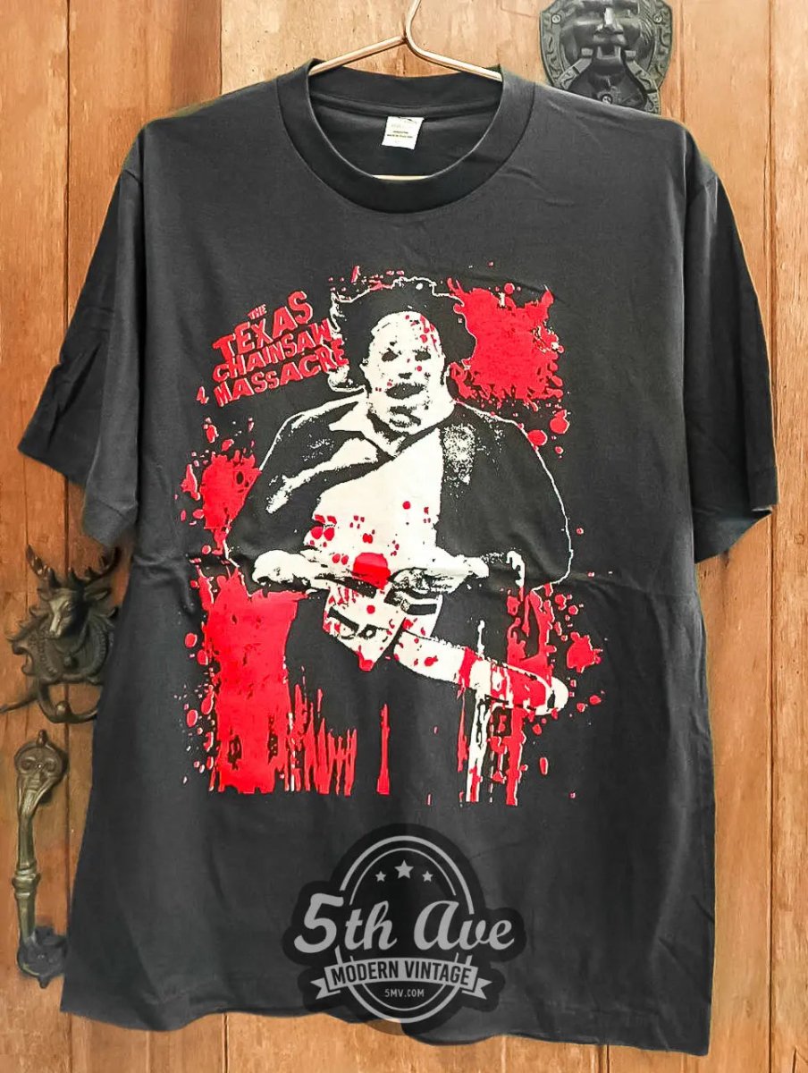 Texas Chainsaw Massacre The Leatherface - Vintage Reprint Movie T-Shirt - Vintage Band Shirts