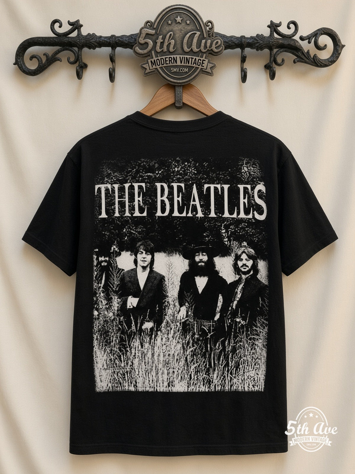 The Beatles Field Photo all over print vintage tee back on cream 5th Ave rack