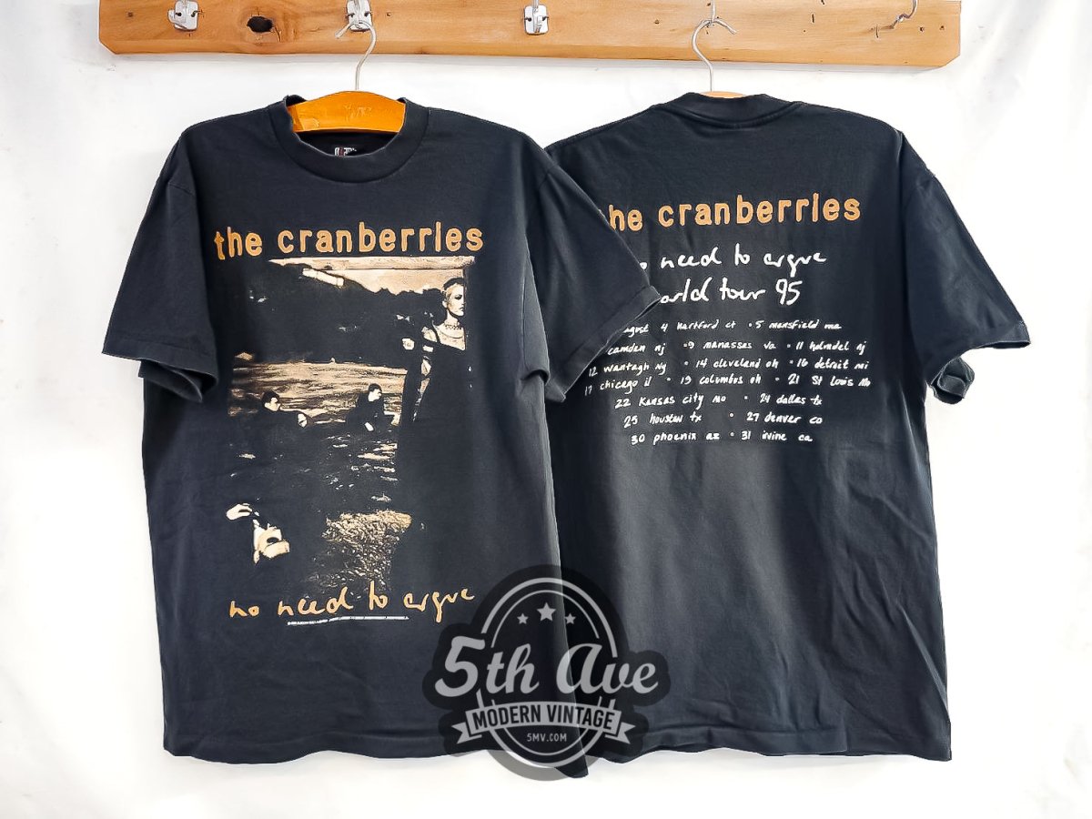 The Cranberries 'No Need to Argue' World Tour 1995 - Vintage Reprint Band T-Shirt - Vintage Band Shirts