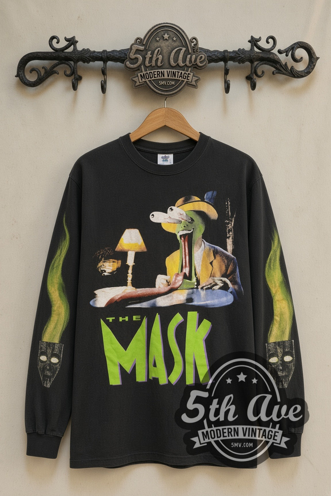 The Mask Tongue Out & Milo movie tee front on 5th Ave iron rack
