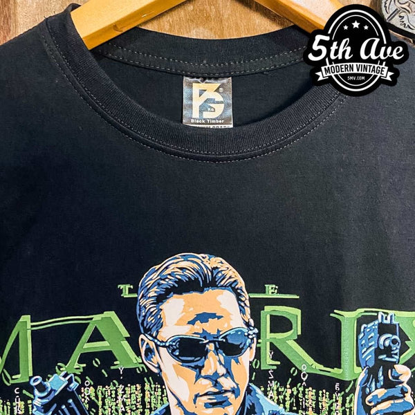 THE MATRIX Reloaded Revolutions store Vintage 2003 Movie Crew Shirt Sz XL