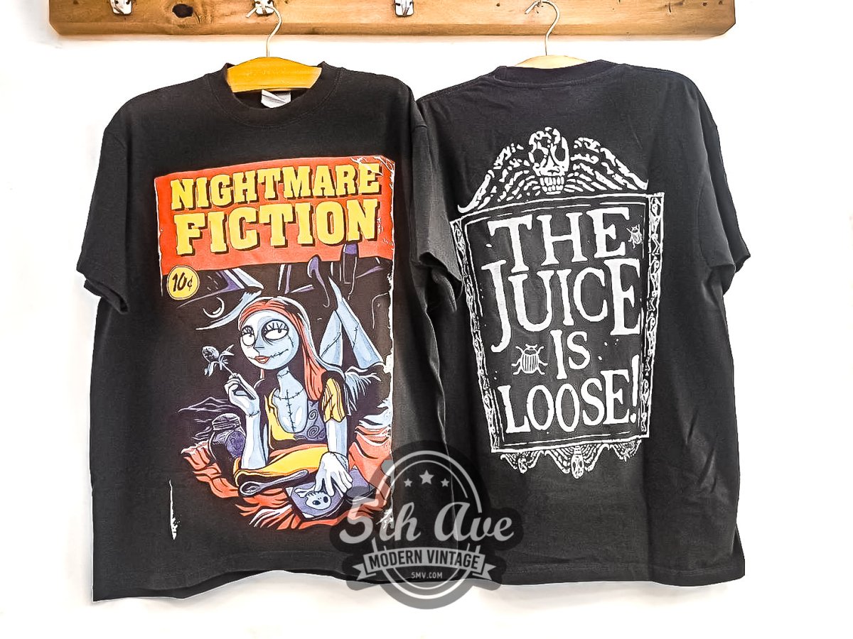 The Nightmare Before Christmas x Pulp Fiction 'The Justice Is Loose!' - Vintage Reprint Animation T-Shirt - Vintage Band Shirts
