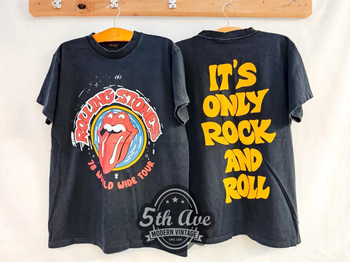 The Rolling Stones World Wide Tour 1978 It's Only Rock 'n Roll - New Vintage Band T shirt - Vintage Band Shirts