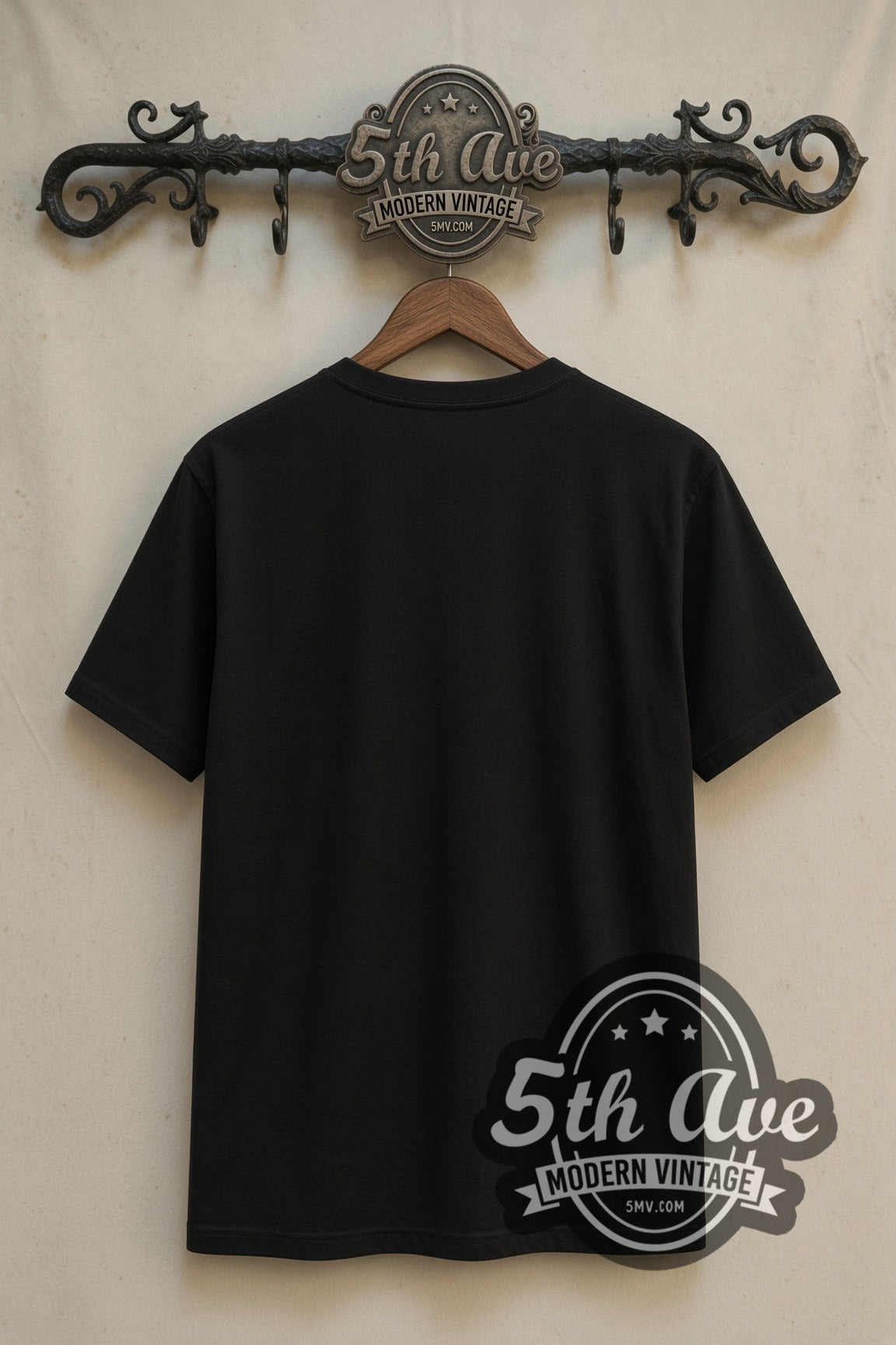 Plain black back of Thor God of Thunder Operation Galactic Storm Frame double stitched tee on rack