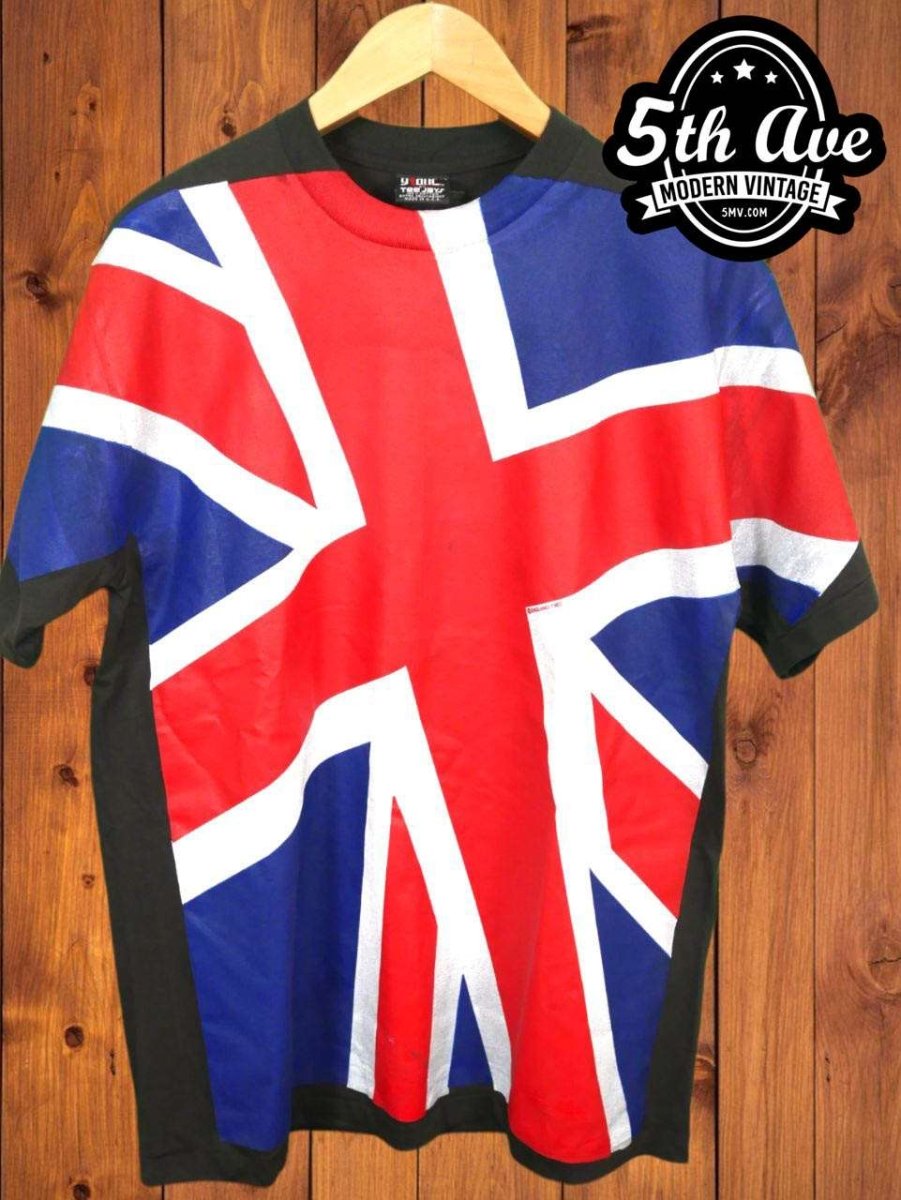 UK Union Jack/ Union Flag - AOP all over print New Vintage T shirt - Vintage Band Shirts