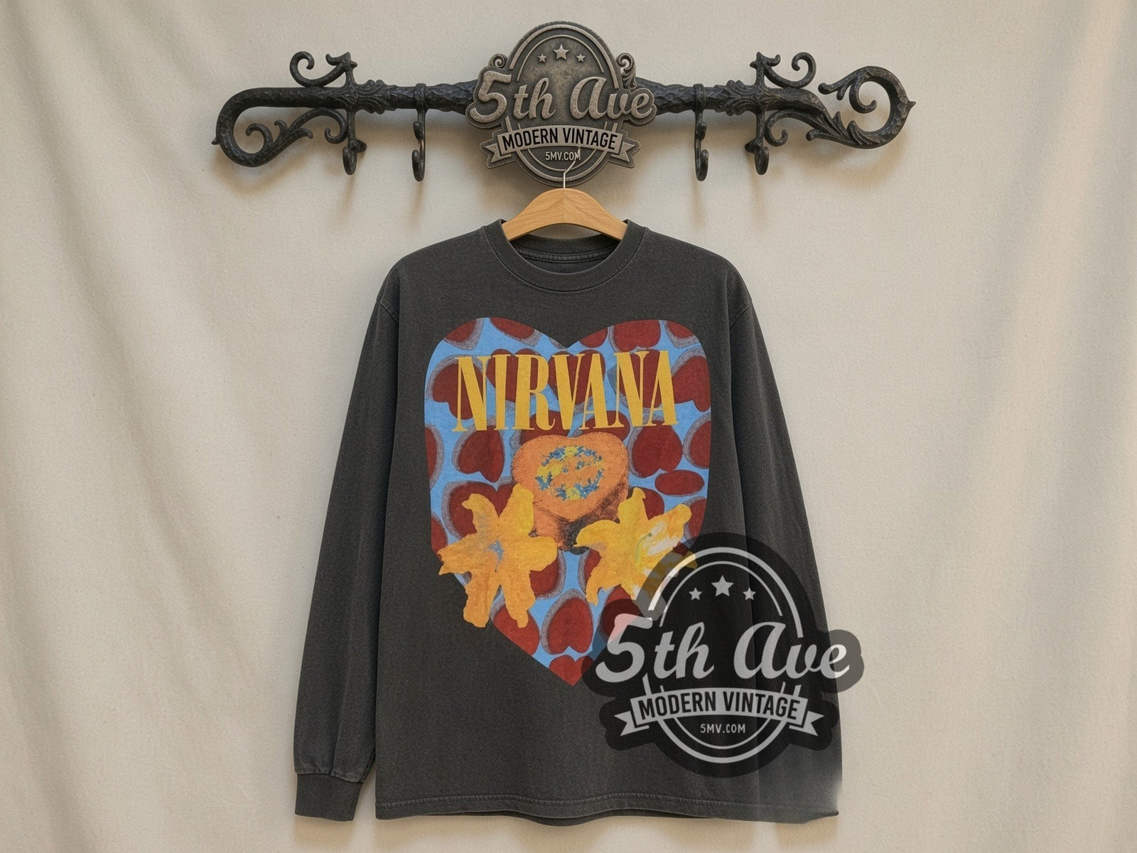 Nirvana Heart-Shaped Box Long Sleeve Vintage Band T-Shirt