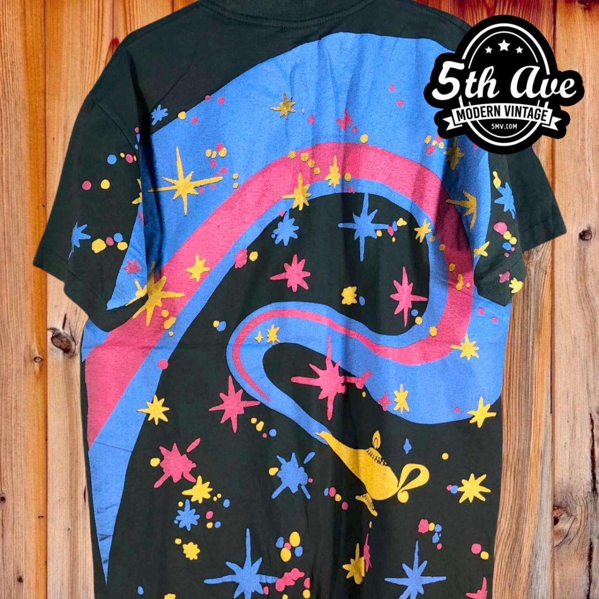 Walt Disney Aladdin Genie - AOP all over print New Vintage Animation T shirt - Vintage Band Shirts