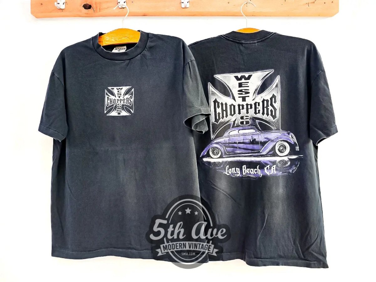 West Coast Choppers Long Beach, CA - Vintage Reprint T-Shirt - Vintage Band Shirts