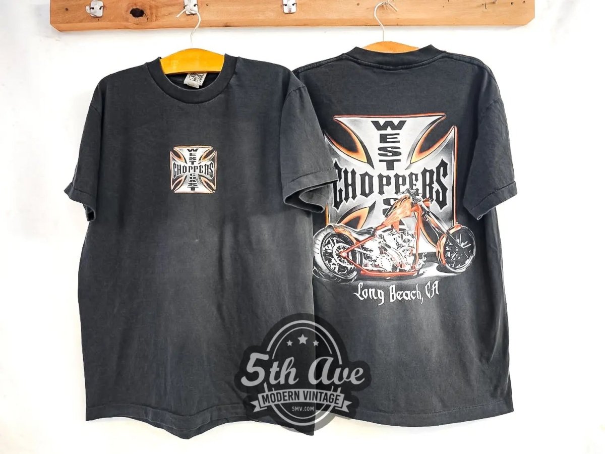West Coast Choppers Long Beach, CA - Vintage Reprint T-Shirt - Vintage Band Shirts
