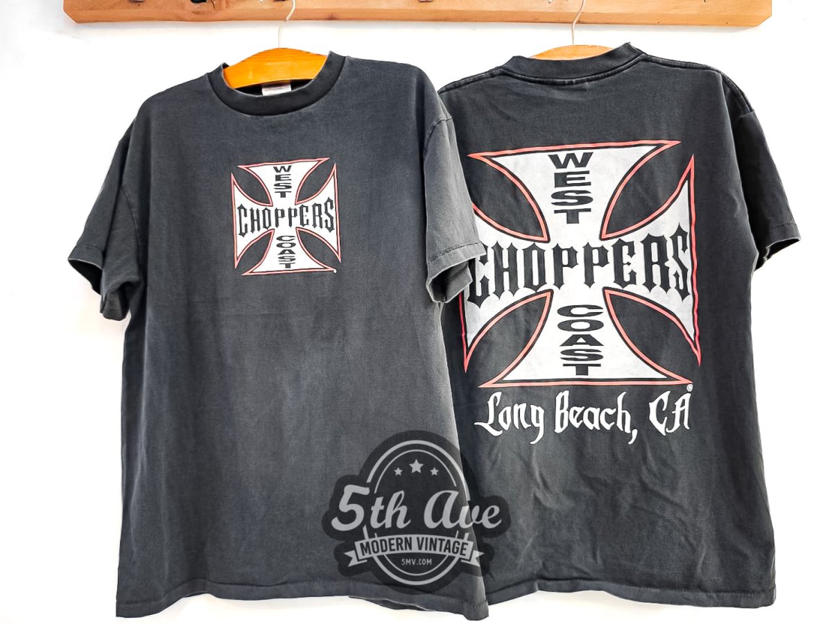 West Coast Choppers Long Beach, CA - Vintage Reprint T-Shirt - Vintage Band Shirts