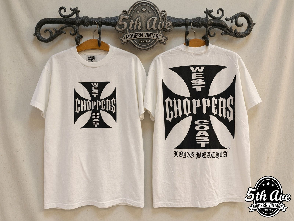 West Coast Choppers vintage graphic tee front and back on rack
