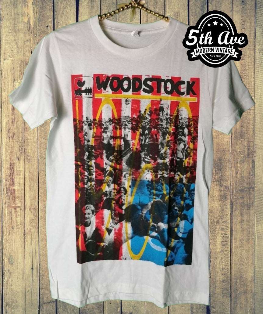 Woodstock single stitched raw organic cotton t shirt - Vintage Band Shirts