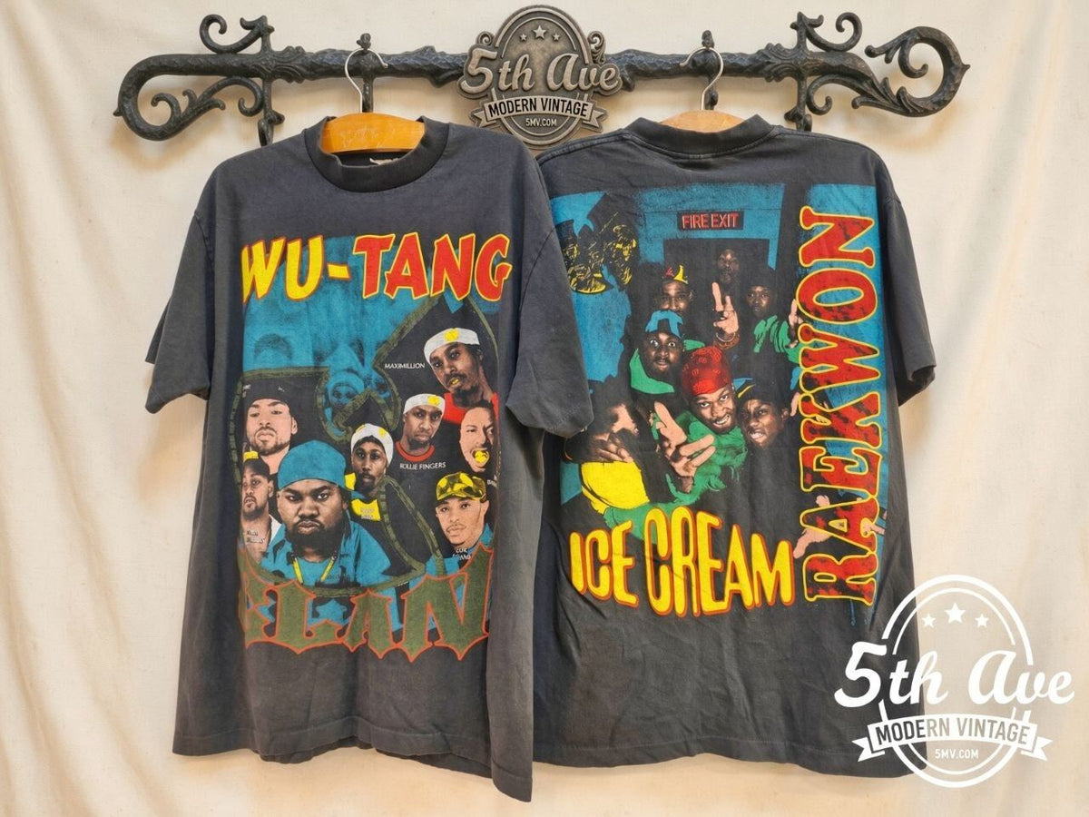 Wu-Tang Raekwon Ice Cream vintage band t-shirt front and back on rack