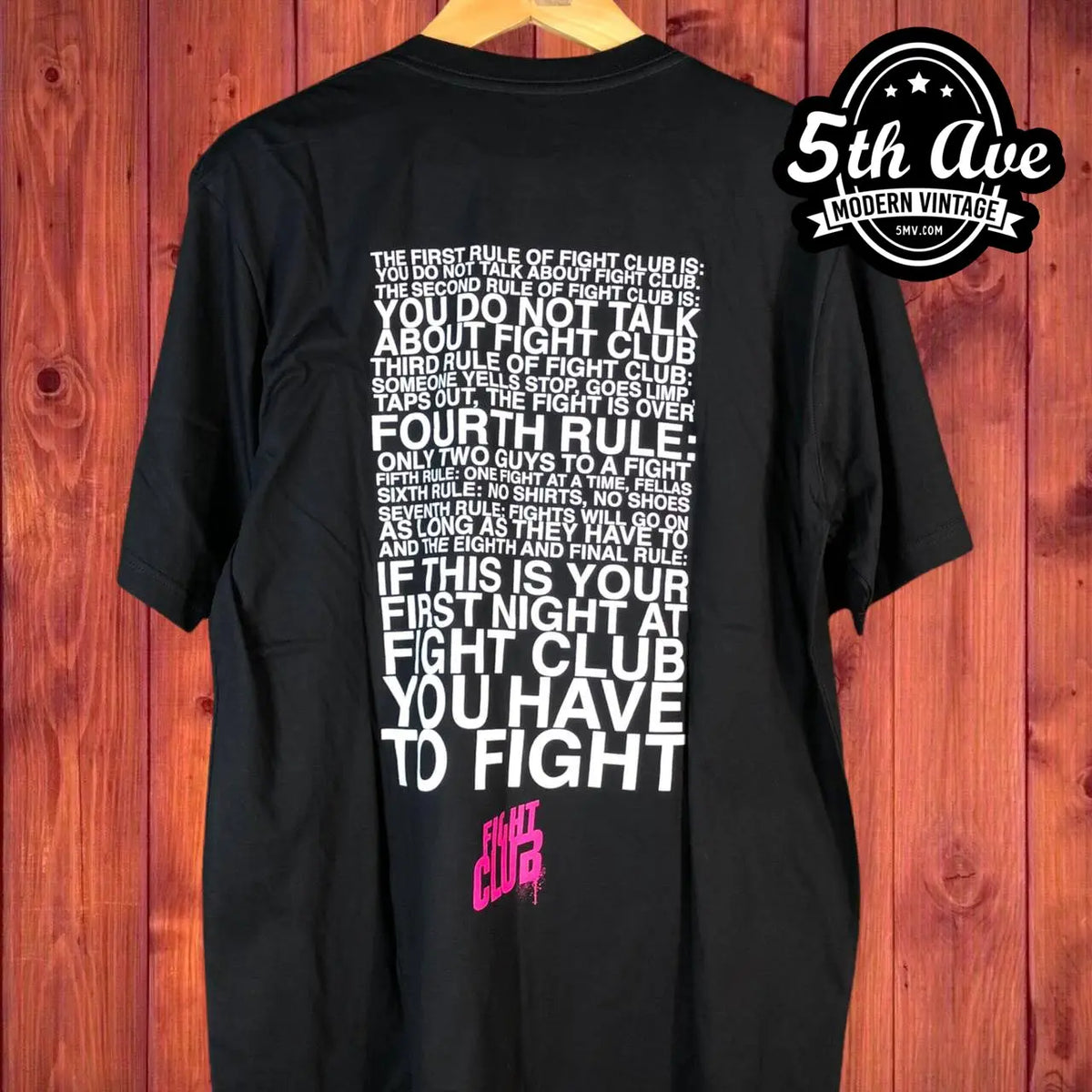 Fight Club Rule - New Vintage Movie T-Shirt vintage t-shirt laid on bed