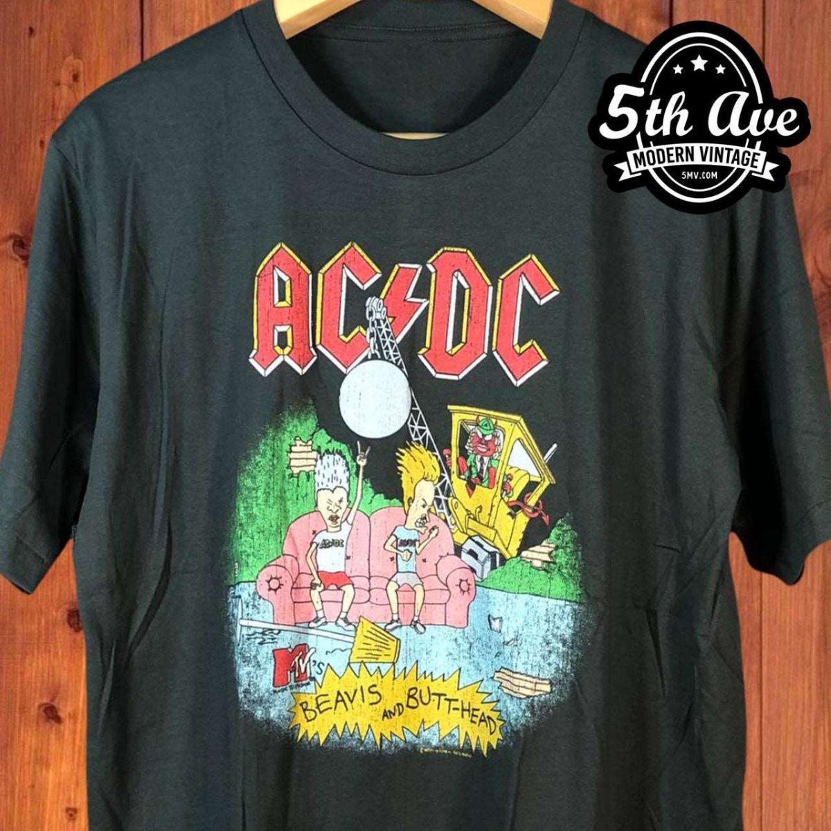 AC/DC, Beavis and Butthead, MTV Single Stitch t shirt - Vintage Band Shirts