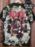 AC/DC's Angus Young Shreds in All-Over Print Tee - Vintage Band Shirts