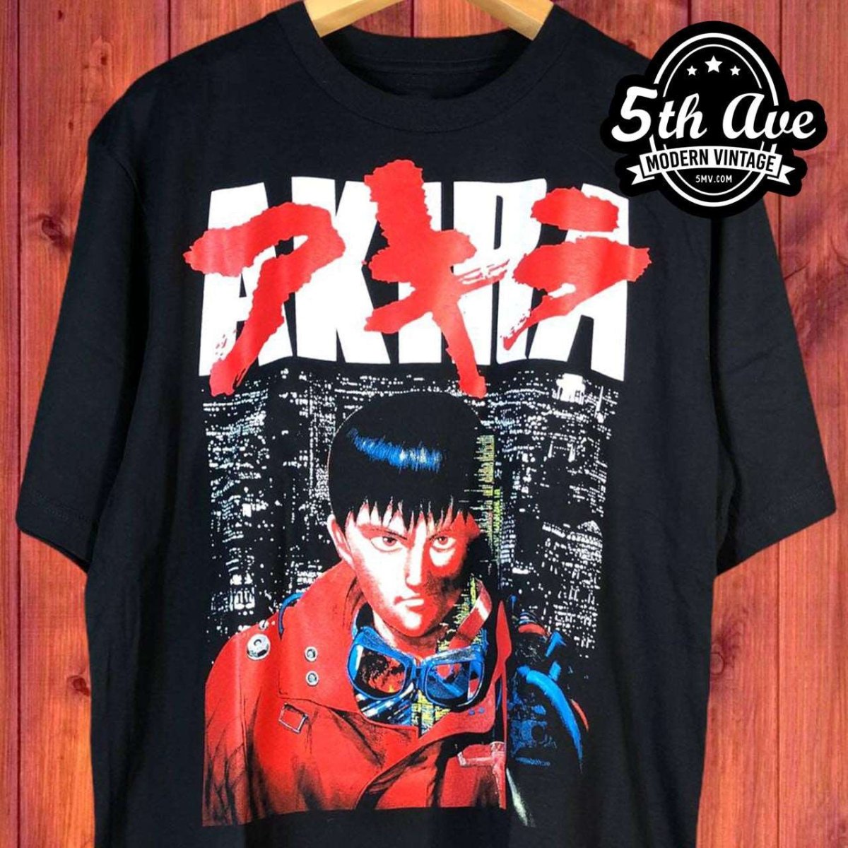 Akira: Iconic Vision - Black t shirt with Striking Front Image and Bold Back Text - Vintage Band Shirts