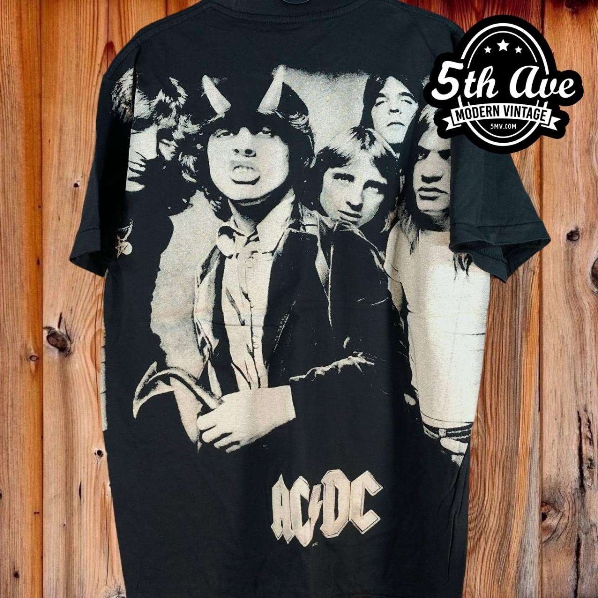 All-Over Print Single Stitch AC/DC t shirt: Unleash the Power of Rock! - Vintage Band Shirts