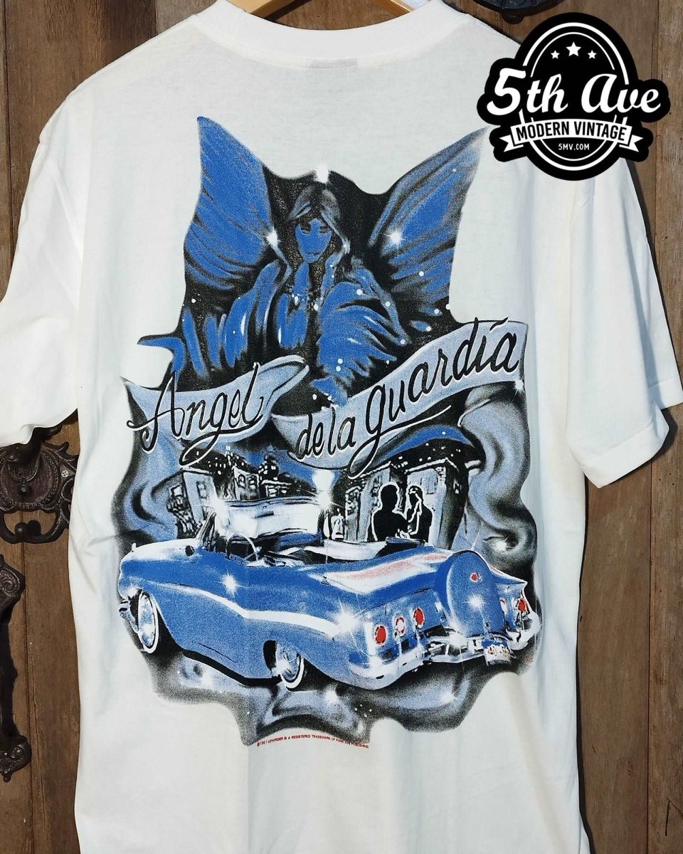 Angel dela guardia - Rollin hard lowrider low rider car culture t shirt - Vintage Band Shirts