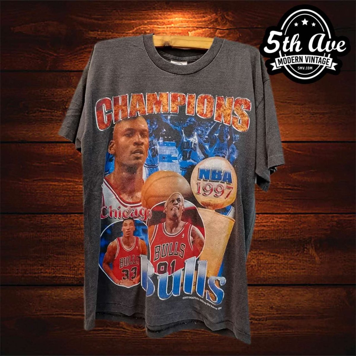 Chicago Bulls Dynasty: Jordan & Rodman Champions - Vintage Band Shirts