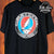 Classic Black Grateful Dead T-Shirt with Blue, Red, and White Stealie Logo - Vintage Band Shirts
