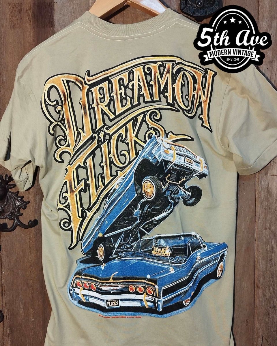 Dream On Flicks - Rollin hard lowrider low rider car culture t shirt - Vintage Band Shirts