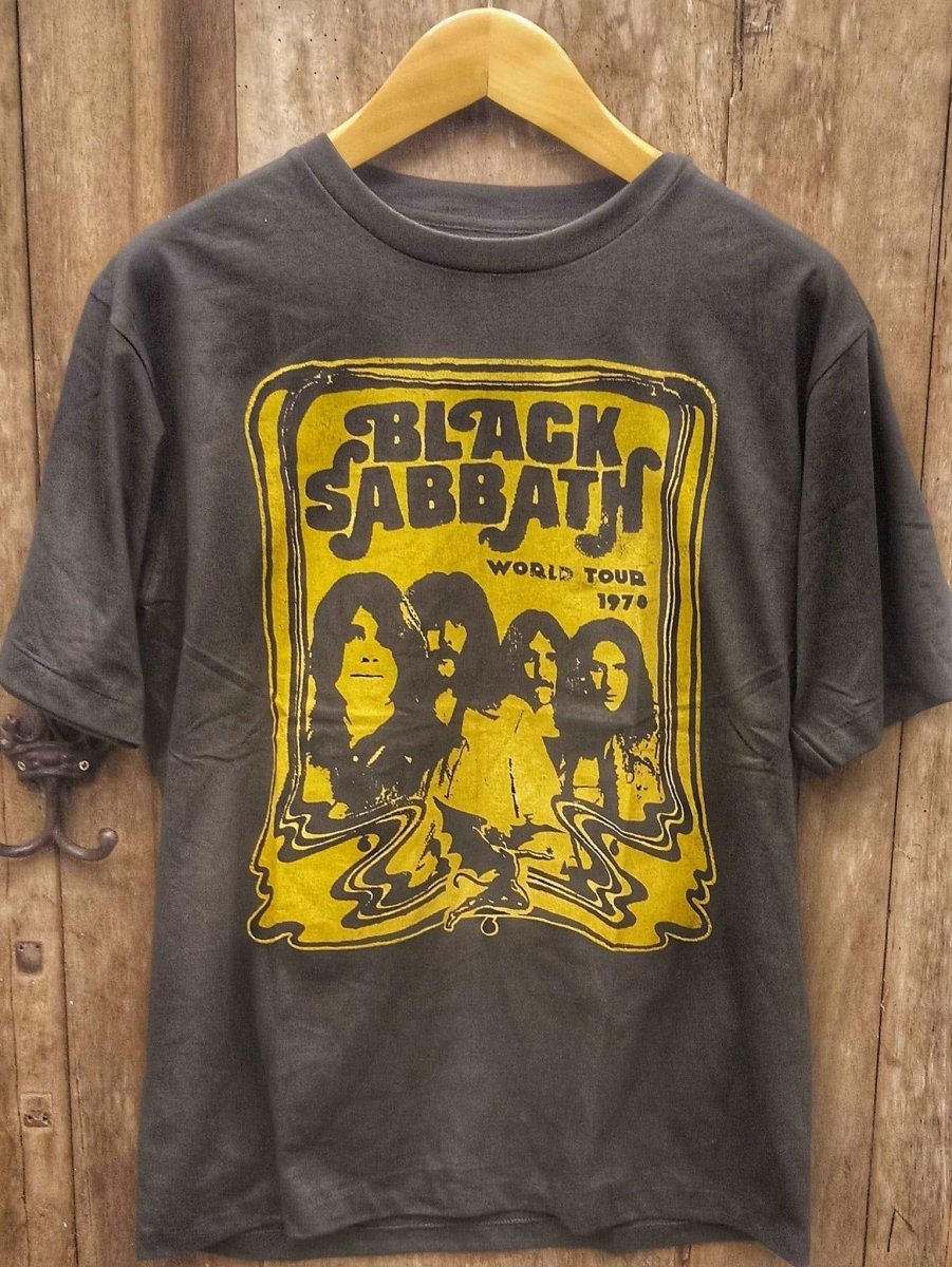 Echoes of History: Black Sabbath World Tour 1970 Vintage Re-Print t shirt - Vintage Band Shirts
