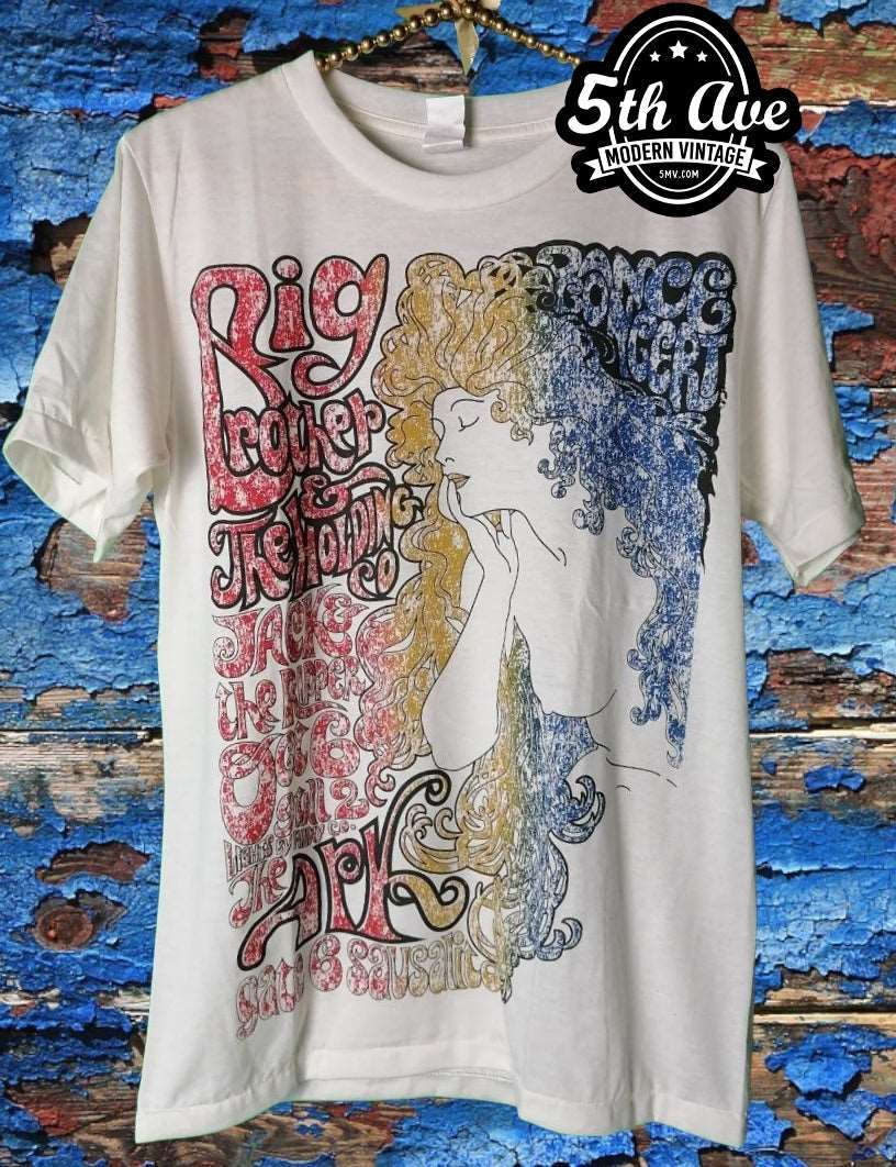 Echoes of Rock: Raw Organic Streetwear - The Big Brother & the Holding Company Tribute Tee - Vintage Band Shirts