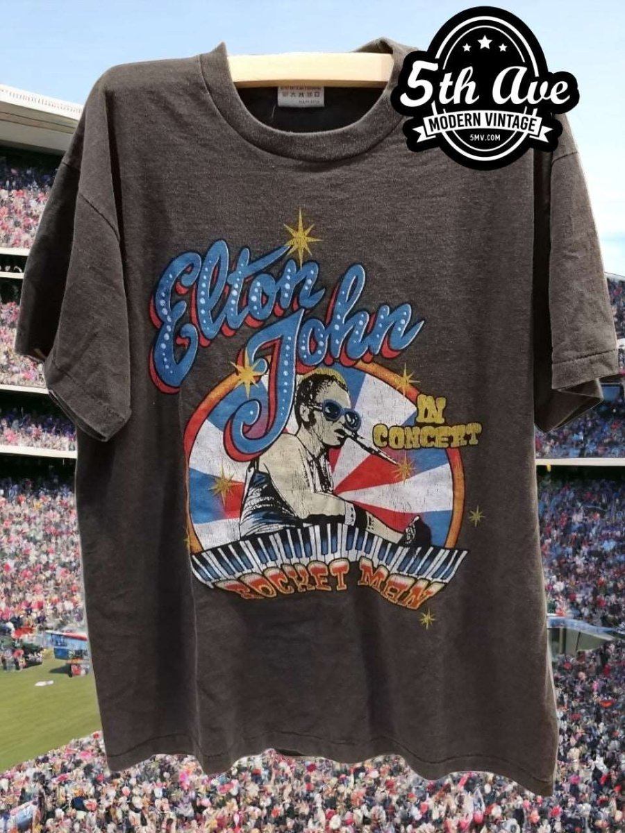 Elton John 1972 Legs Larry Rocket Man Tour T - Vintage Band Shirts