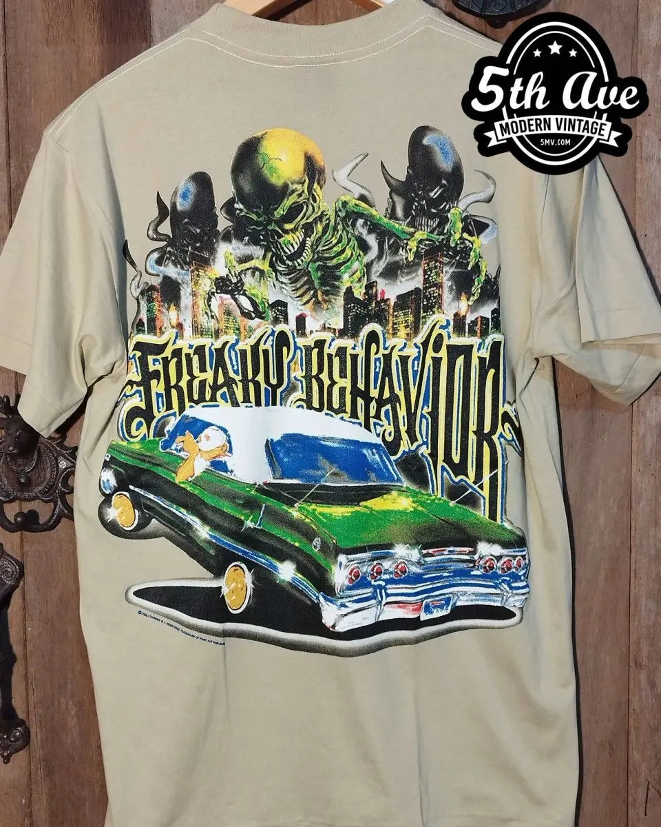 Freaky Behavior - Rollin hard lowrider low rider car culture t shirt - Vintage Band Shirts