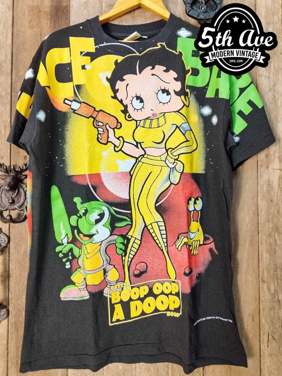 Galactic Glamour: Betty Boop Space Babe Boop Oop a Doop t shirt - Vintage Band Shirts