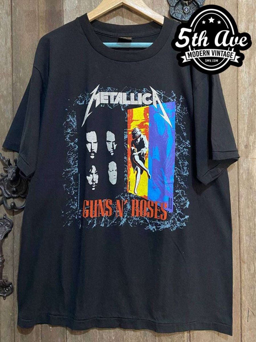 Guns N' Roses Metallica Tour 1992 - New Vintage Band T shirt 