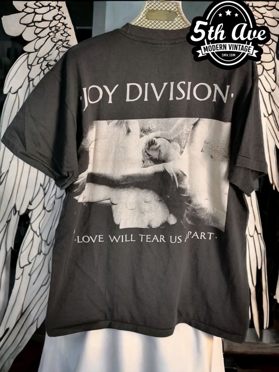 Joy Division Unknown Pleasures Stitch t shirt with "Love Will Tear Us Apart" Artwork - Vintage Band Shirts