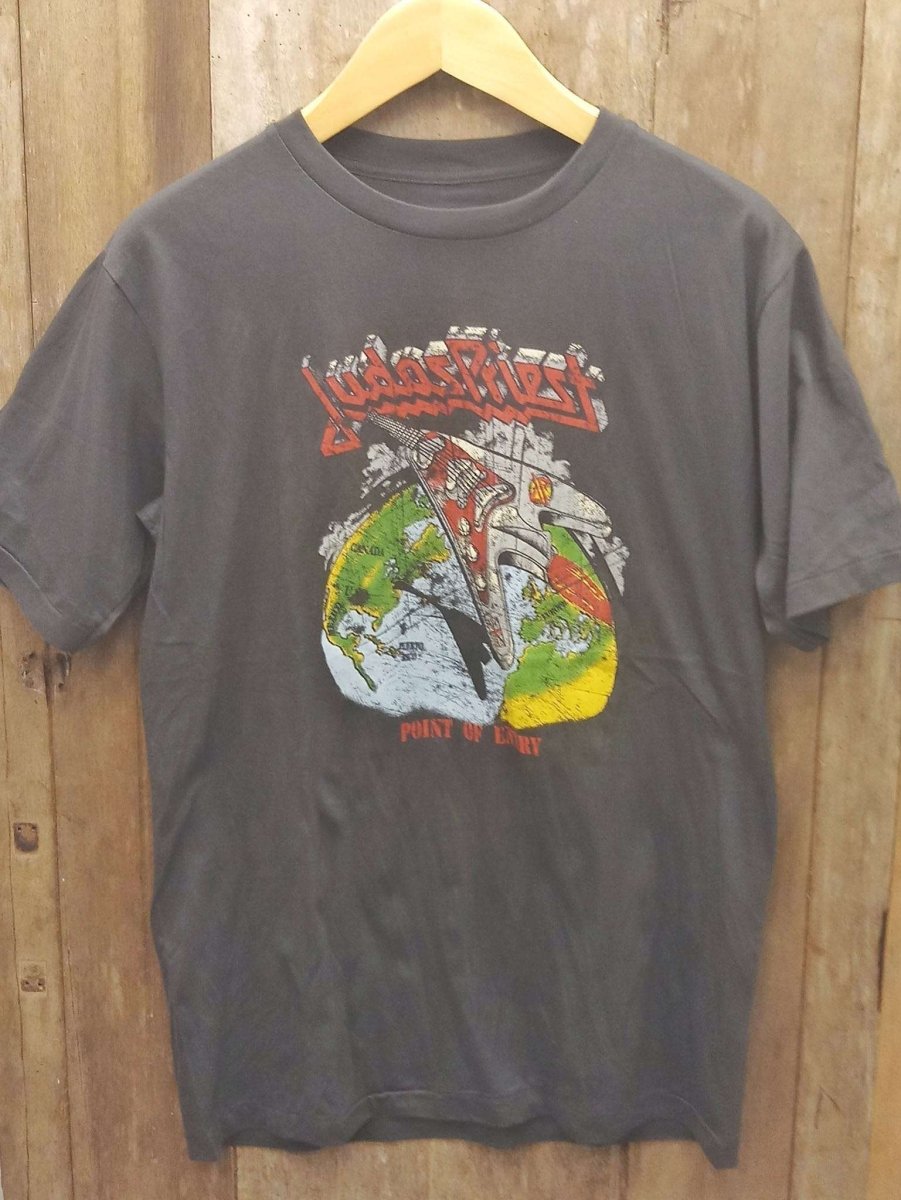 Judas Priest 'Point of Entry' Electric Guitar T-Shirt: A Rock Legacy in Fashion - Vintage Band Shirts