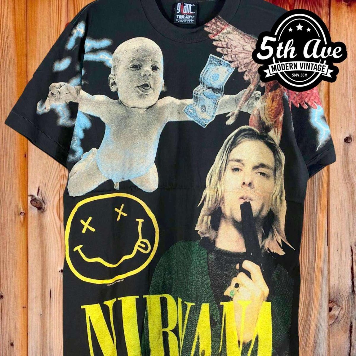 Kurt Cobain Nirvana - AOP all over print New Vintage Band T shirt - Vintage Band Shirts