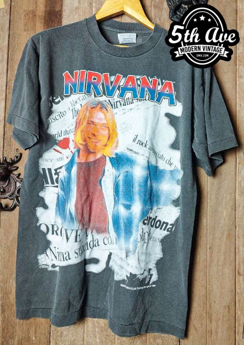 大得価Nirvana 90\'s ビンテージ・ツアー T-シャツ，Kurt Cobain トップス