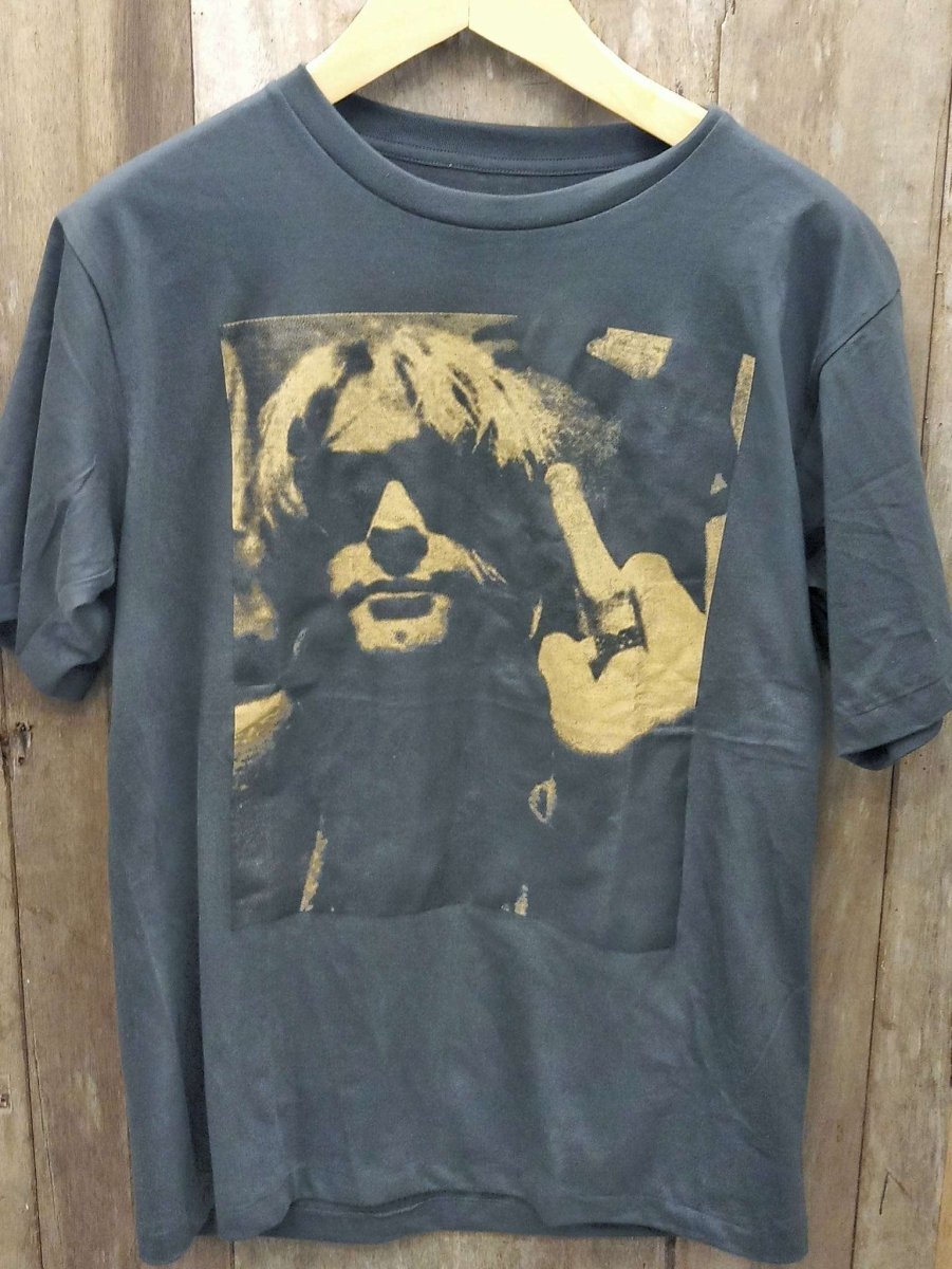 Kurt Cobain Ring Finger Tee: A Rare Tribute to the Grunge Icon - Vintage Band Shirts