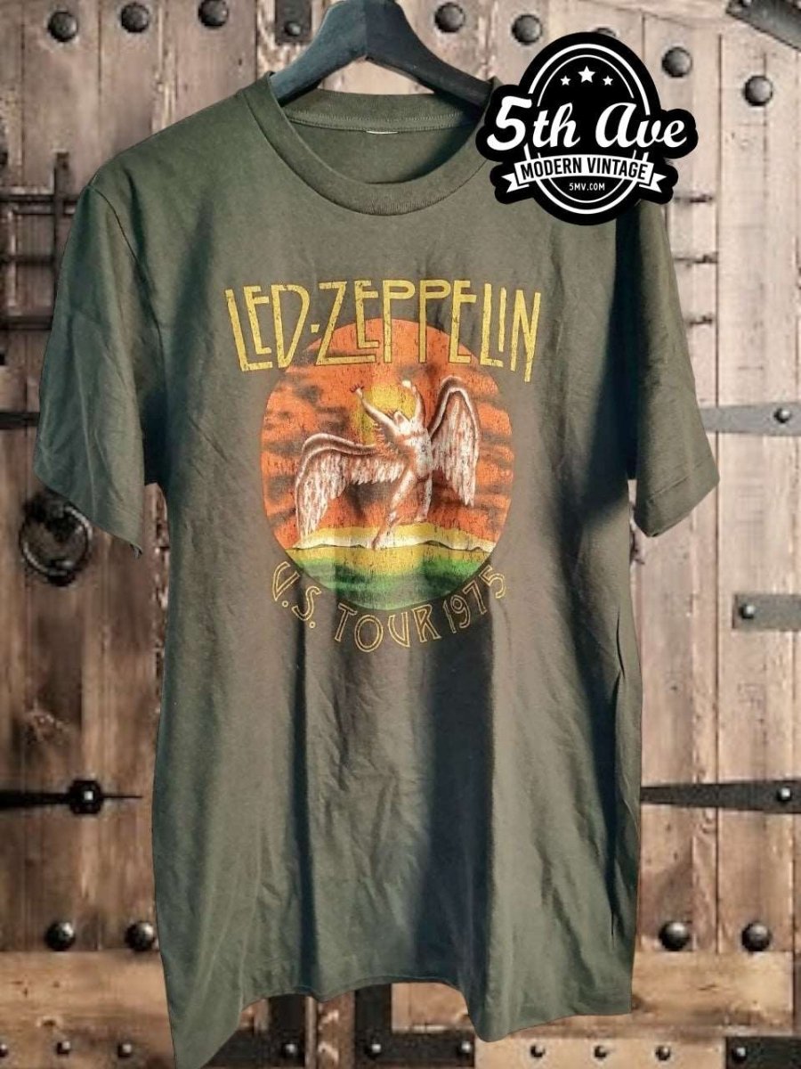 Led Zeppelin US Tour 1975 T-Shirt: A Vintage Rock Masterpiece - Vintage Band Shirts