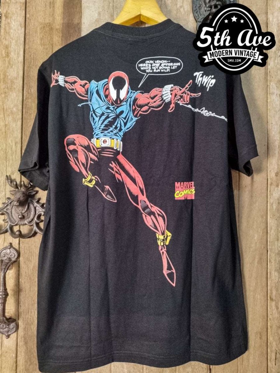 Marvel Spider-Man - AOP all over print New Vintage Comic T shirt - Vintage Band Shirts