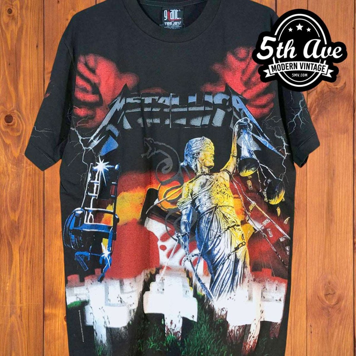 Metallica -1991 Tour Album Art Collage AOP all over print New Vintage Band T shirt - Vintage Band Shirts