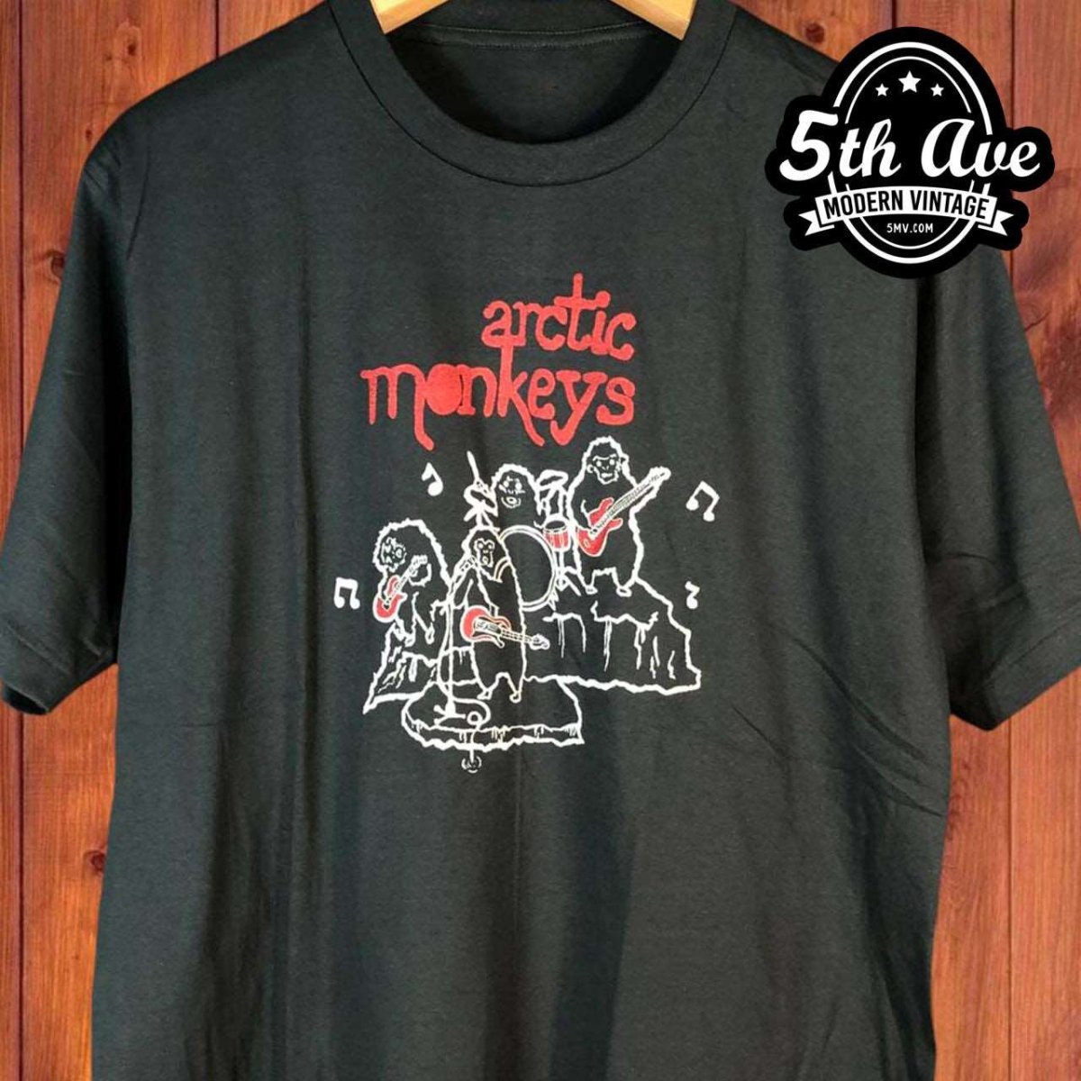 Monkeys in Melody: The Arctic Monkeys Single Stitch Black t shirt" - Vintage Band Shirts