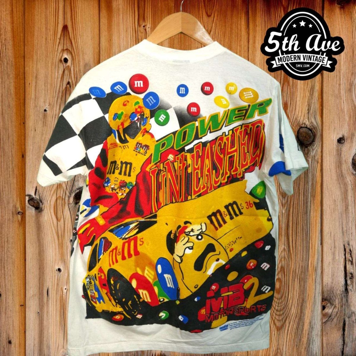 Nascar Ernie Irvan M&M's Pontiac Grand Prix - AOP all over print New Vintage T shirt - Vintage Band Shirts