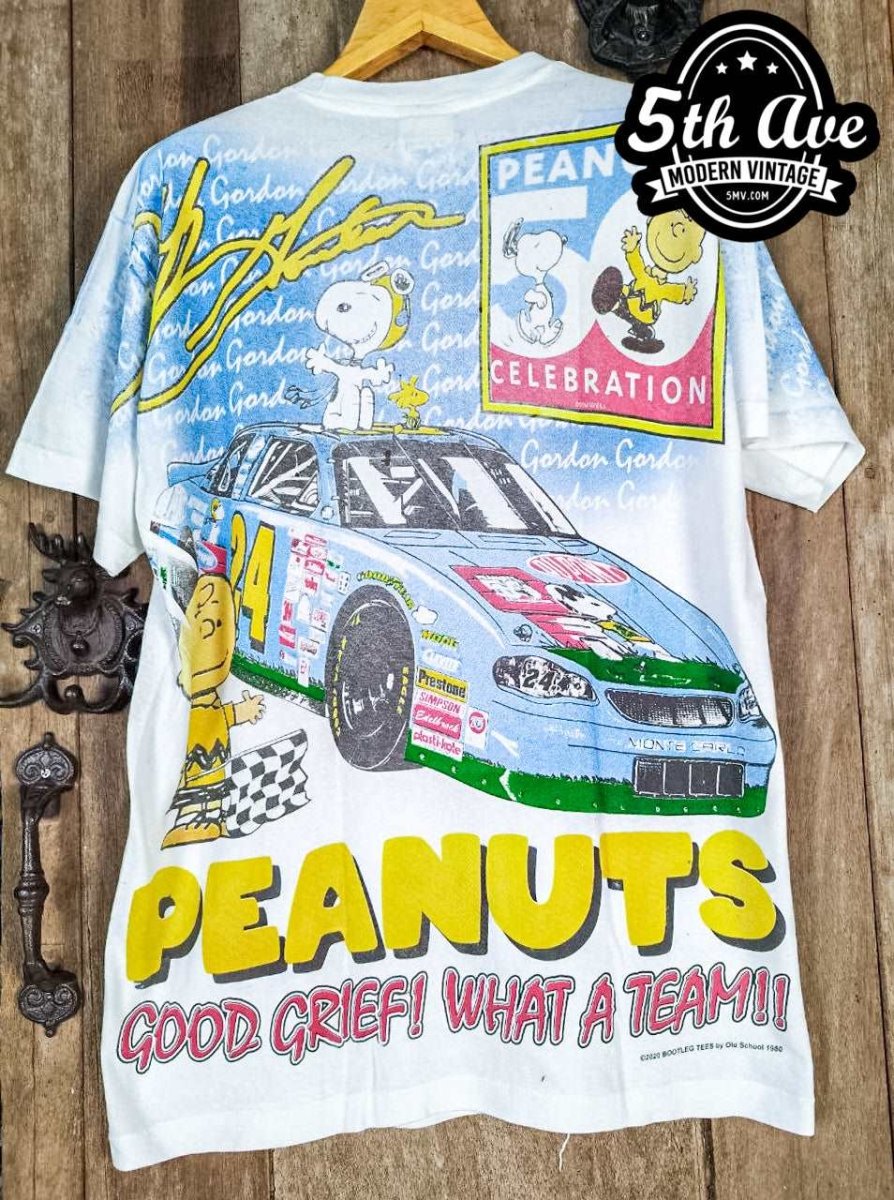 Nascar Jeff Gordon Peanuts - AOP all over print New Vintage T shirt - Vintage Band Shirts