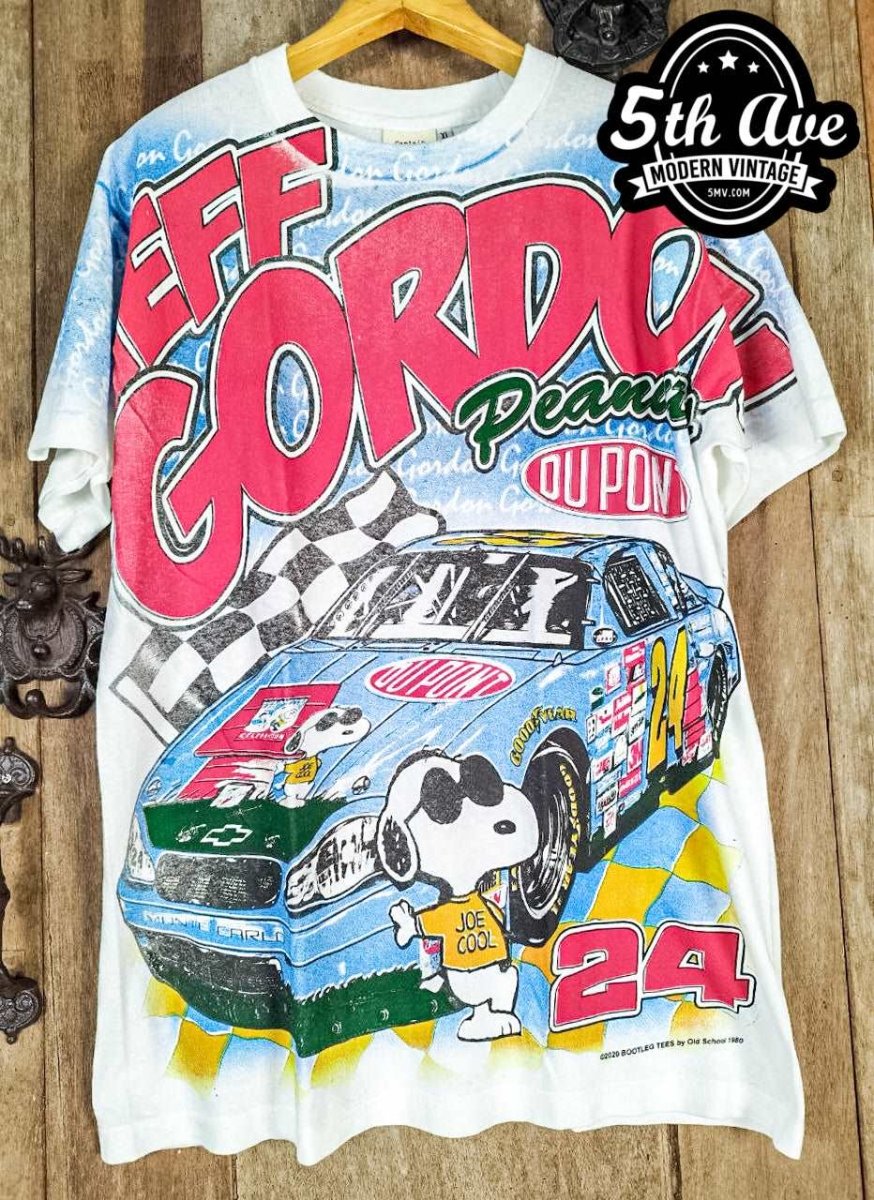 Nascar Jeff Gordon Peanuts - AOP all over print New Vintage T shirt - Vintage Band Shirts