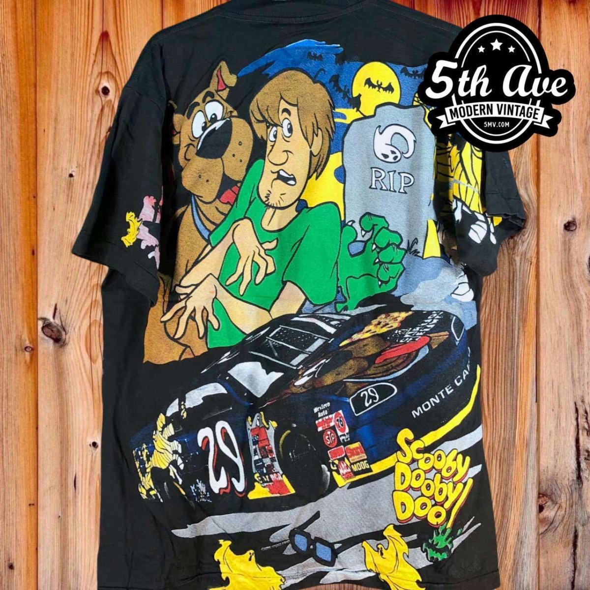 Nascar Scooby-Doo Chevy Monte Carlo - AOP all over print New Vintage T shirt - Vintage Band Shirts
