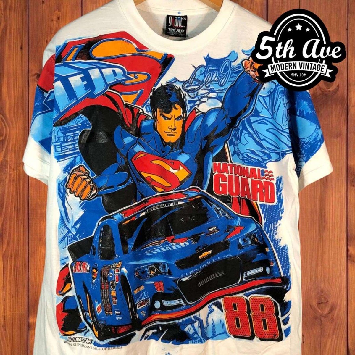 Nascar Superman & Dale Earnhardt Jr. No.88 - AOP all over print New Vintage T shirt - Vintage Band Shirts