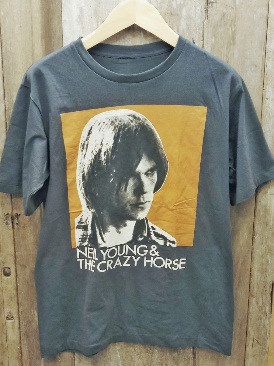 Neil Young and Crazy Horse Color Portrait T-Shirt: A Rock 'n' Roll Journey in Every Stitch - Vintage Band Shirts