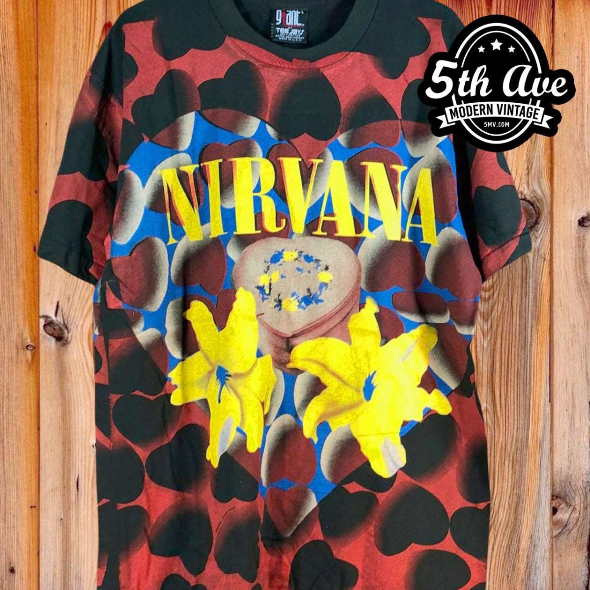 Nirvana Heart-Shaped Box - AOP all over print New Vintage Band T shirt -  Vintage Band Shirts